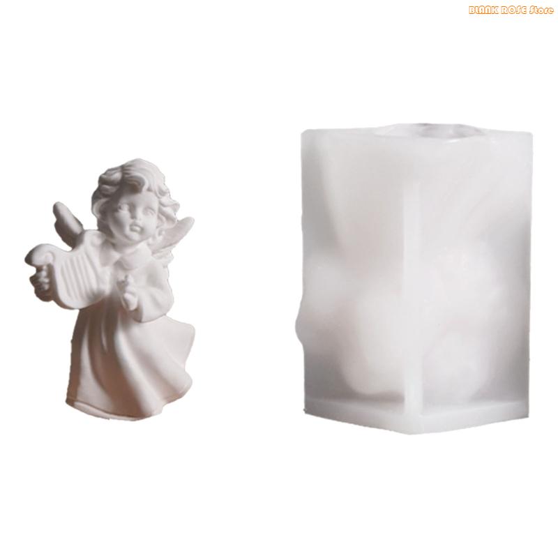 K1AE Angel Wine Statue Silicone Molds Silicones Mould Easy Demodling for Epoxy Resin Soap Making