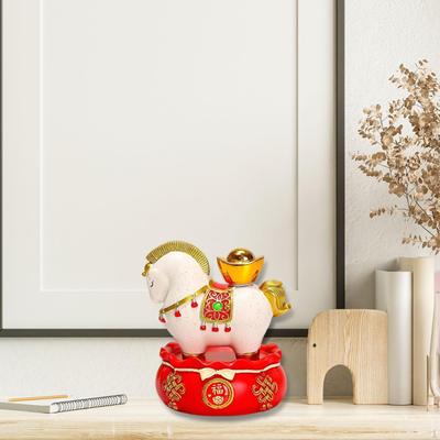 Horse Statue Animal Sculpture Resin Figurine Artwork Decorative Chinese Ornament for Bedroom Living
