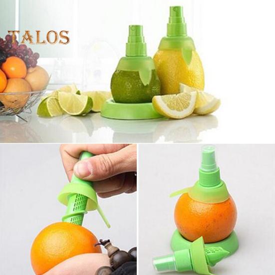 Juego de 2 pulverizadores de zumo de limón, pulverizador manual de cítricos con soporte, pulverizador de cítricos verde para ensaladas, mariscos, verduras y exprimidor de limas para zumos.