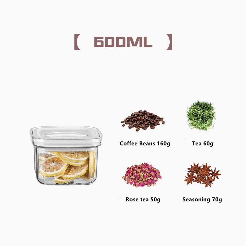 Rotating Cover Sealed Jar Food Storage Box Transparent Plastic Multigrain Tank Stackable Dried Storage Jars Kitchen Organizer