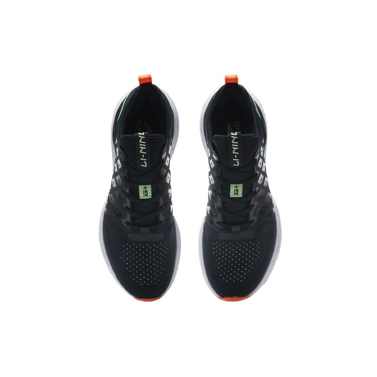Li Ning Soft Series One Piece Woven Shock Absorbing Breathable Low Top Casual Shoes Men Sneakers Black White ARSR019-2