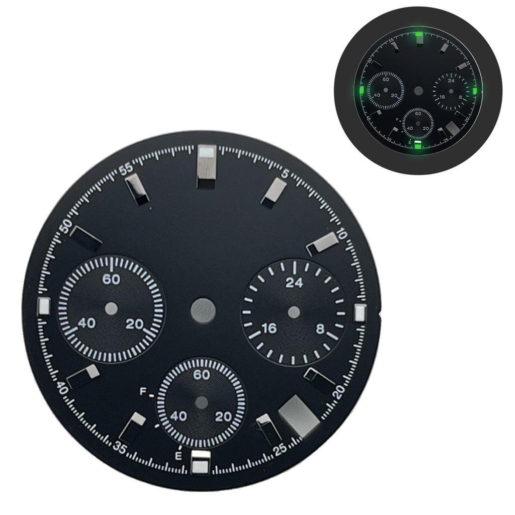 29.5mm Watch Dial S Dial Prospex Luminous Sunray Chronograph Face 6 Hands Fit Quartz VK63 Watch Faces Automatic Movement