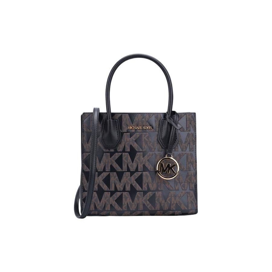 

Michael Kors Classic Monogram Print Commuter Date Elegant Leather Small Square Bag Women shoulder bag Brown Black 35F1GM9M2B-BROWN/BLACK Basic Set (Bag+Dust Bag)