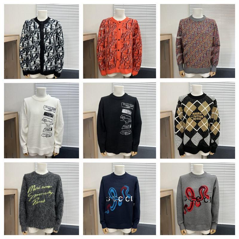 Unisex Trendig Rundhalsad Jacquardulltröja med Broderad Logga - Avslappnad & Mångsidig.