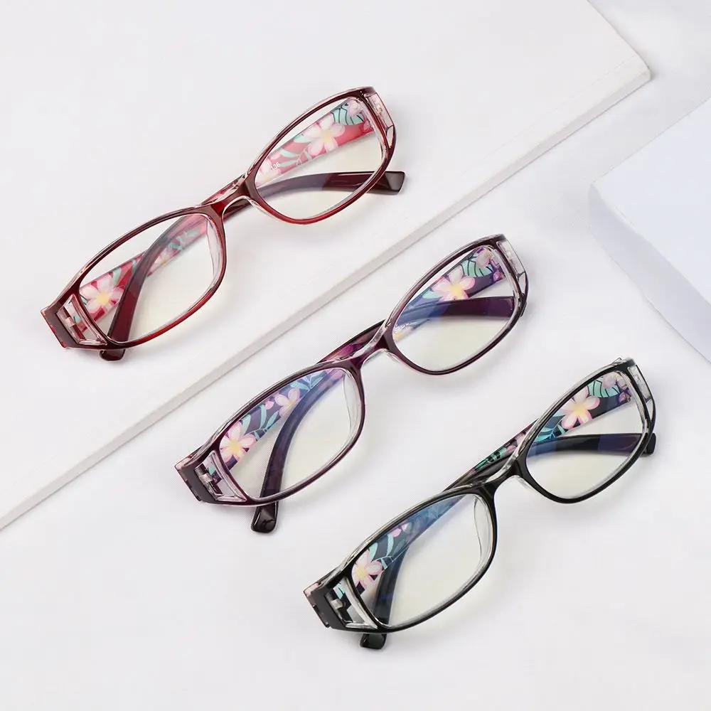 Fashion Anti-Blue Light Reading GlassesUltralight Eye Protection Women Flowers Presbyopia Eyeglasses Portable Hyperopia Eyewear
