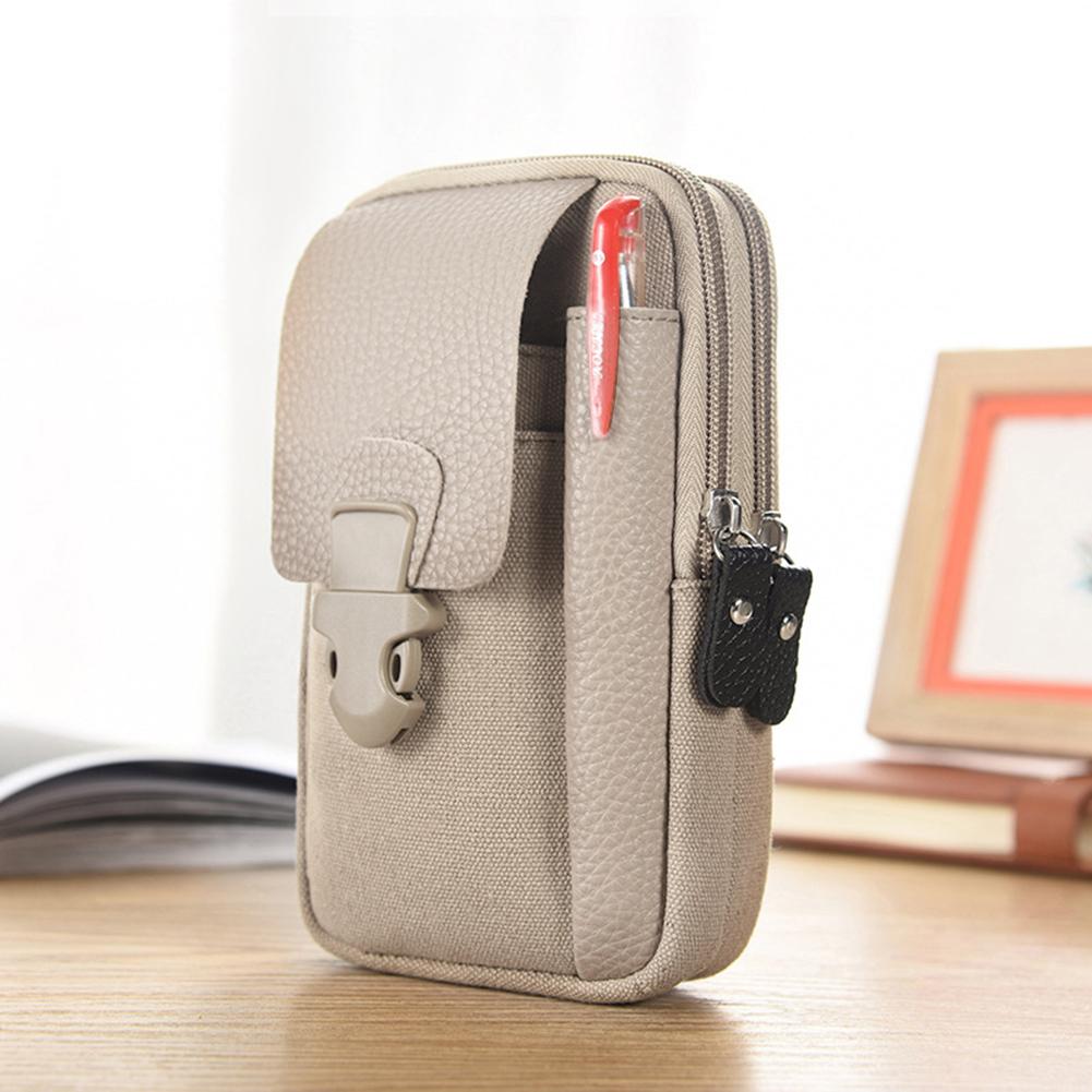 Outdoor Shopping Accessaries Supplies Canvas Men Waist Belt Bags Business Sports Casual Male Zip Mobile Phone Pouch