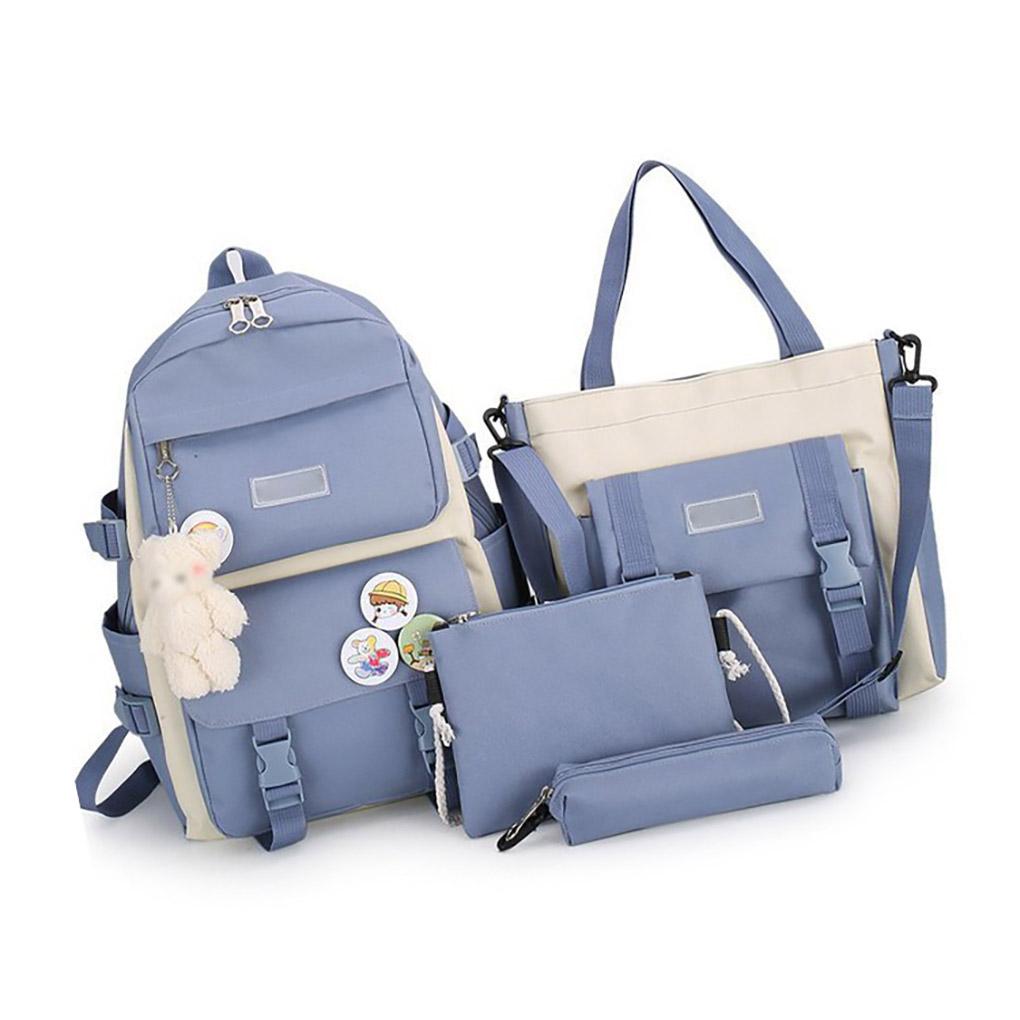 

Backpack Set Nylon Workmanship Kids Purse Pencil Case School Supplies Camping Children Pack Travelling Equipment Shoulders Bag blue