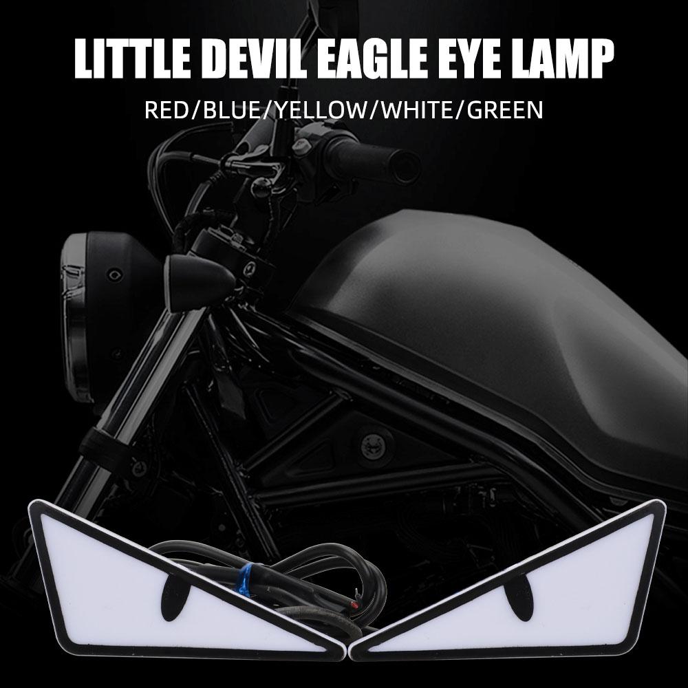 2Pcs Universal Car LED Devil Eyes Light Demon Eyes Headlight Motorcycle Turn Signal Flasher Tail Lamp Mini Auto Decoration Lights