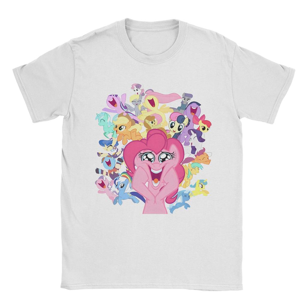 Men Women Everypony Pinkie Pie T Shirts Ponies Friendship Is Magic Pure Cotton Clothes Novelty Short Sleeve Tees Printed T-Shirt
