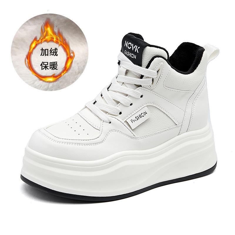 Women's Shoes 2026 Spring and Autumn New Casual Low Top White Shoes Women's Versatile Leather Women's Shoes Thick Sole