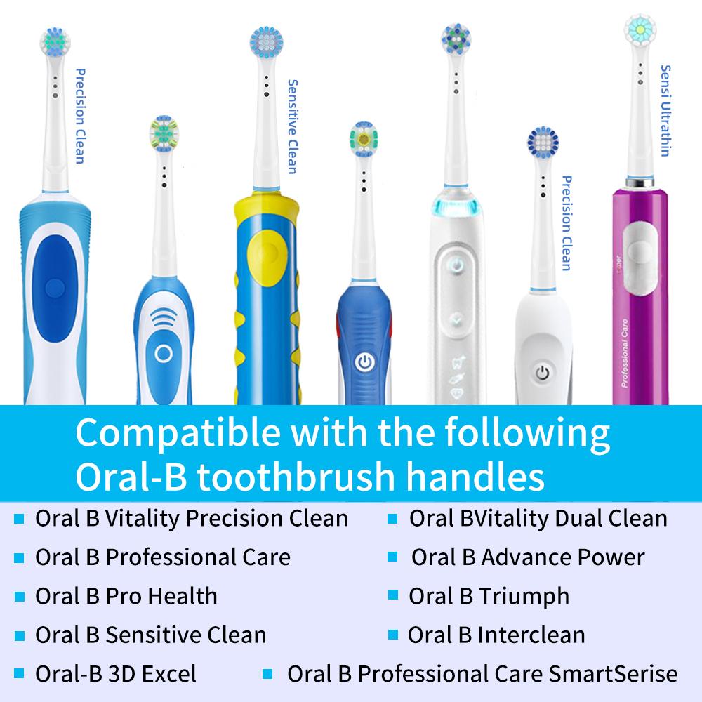 8/16Pcs Replacement Brush Heads for Oral B Electric Toothbrushes Floss Cross Action 3D Pro White Precision Standard Daily Clean
