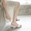 Women's Summer 2025 French Style Chunky Heel Sandals: Mid-Heel Internet Celebrity Two-Wear Sandals and Slippers
