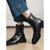 Huge good-looking medium heel thin boots women's head Martin boots thick-soled Chelsea boots small short boots