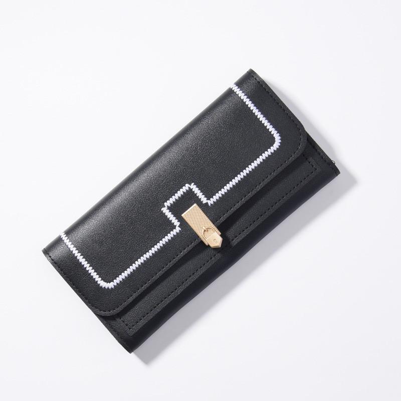 

Wholesale Korean Fashion Women s Long Wallet In Horizontal Square Shape Perfect For Birthdays And Holidays чорний