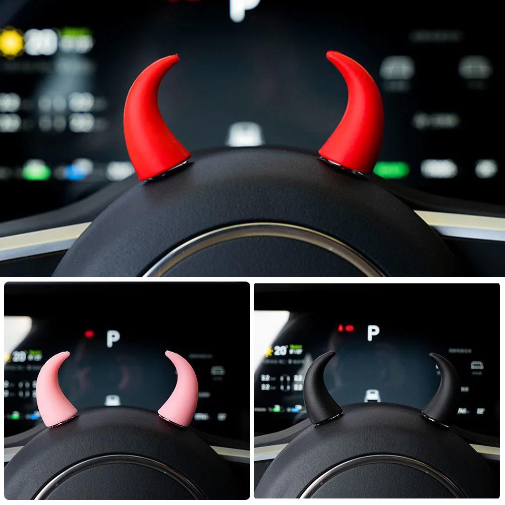 2 Pairs/set Creative Trend Car Air Outlet Direction Cute Devil Horns For MINI Automobile Decorative Items and Ornaments