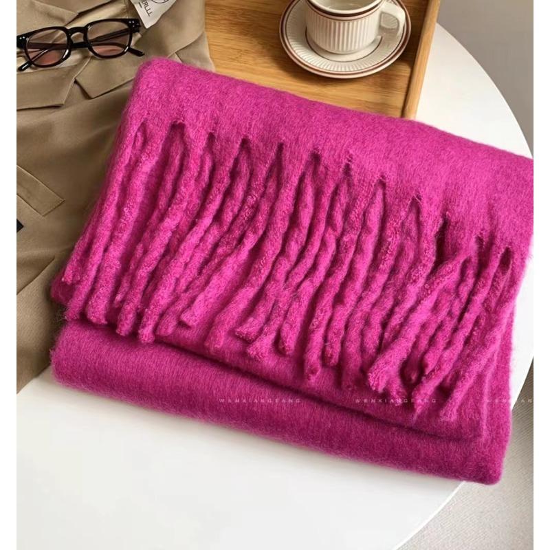 Cream sweet girl style extended scarf new autumn and winter imitation cashmere fluffy versatile fashion warm scarf