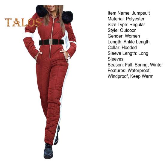 Dámské Zimní Outdoorová kombinéza Odnímatelná kapuce Parka Polstrovaná Větruodolná Udržujte v teple Voděodolná Snowboardová Lyžařská Souprava Zapínání na zip Venkovní sportovní oblečení