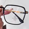 Blue Ray Blocking Anti-Blue Light Glasses Eye Protection Ultralight Square Eyeglasses Metal Posensitive Discoloration