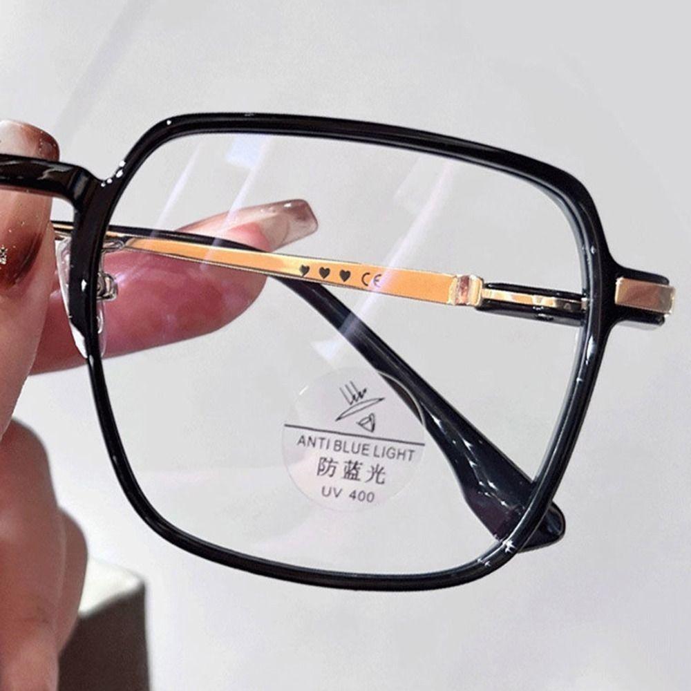 Blue Ray Blocking Anti-Blue Light Glasses Eye Protection Ultralight Square Eyeglasses Metal Posensitive Discoloration