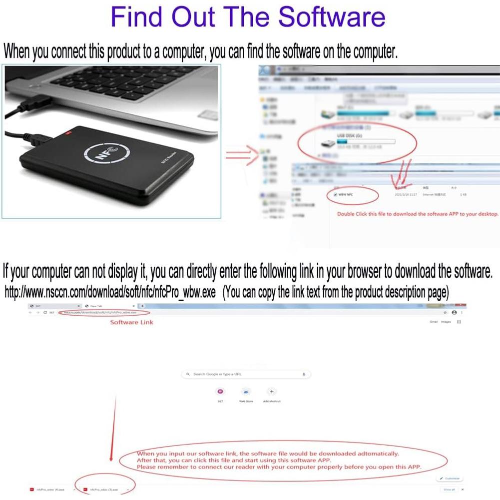 RFID 125KHZ Reader RFID Reader Writer 13.56MHz/125KHz/250KHz 125KHz Card Duplicator Free Software Door Access Control System