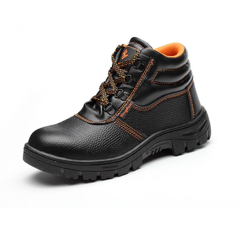 High-Top Safety Shoes: Anti-Smash & Anti-Puncture Steel Plate Protection for Construction and Workshop Use