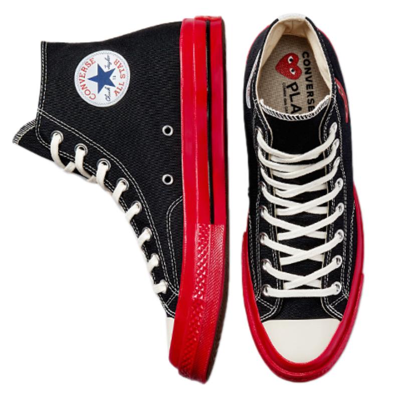 Converse Chuck Taylor All Star 70 Hi Comme Des Garcons Play Black Red Midsole