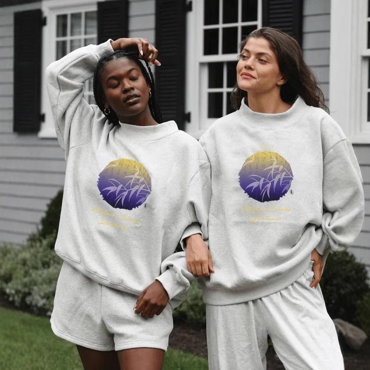 European Style Trendy Women's Sweatshirt: Mid-High Neck, Casual Loose Fit, Hot Stamping, Autumn Collection