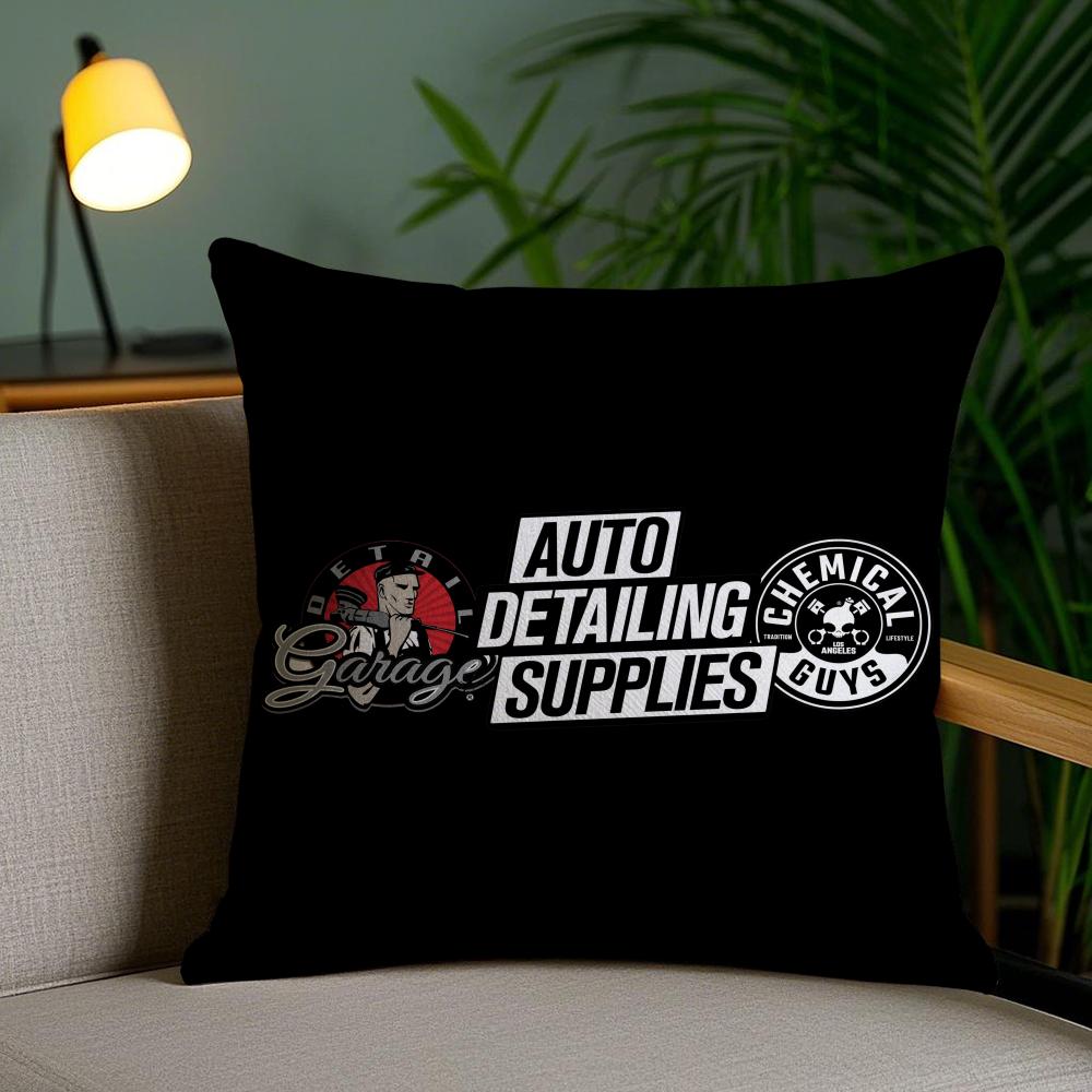 Chemical Guys Detail Garage Cushion Cover Plush Fabric Soft Double-Sided Printed Invisible Zipper Sofa Pillow Case Home Decor