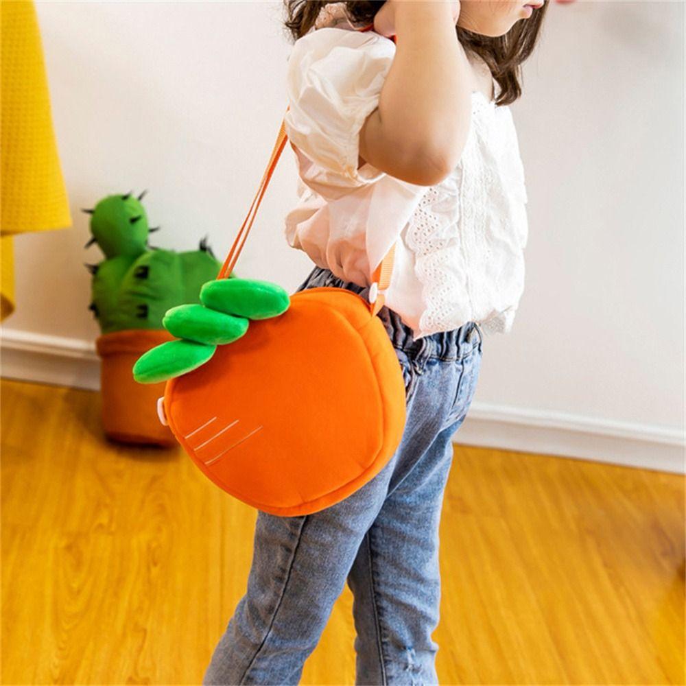 Strawberry Carrot Plush Shoulder Bags Cute Fruit Crossbody Bag Candy Bag Kids Plush Bag School Bag
