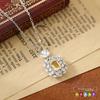 S925 Silver Necklace Women, European and American Fashion Natural Stone Ice Flower Design Pendant, High-end Collarbone Chain Wedding Accessories Gift