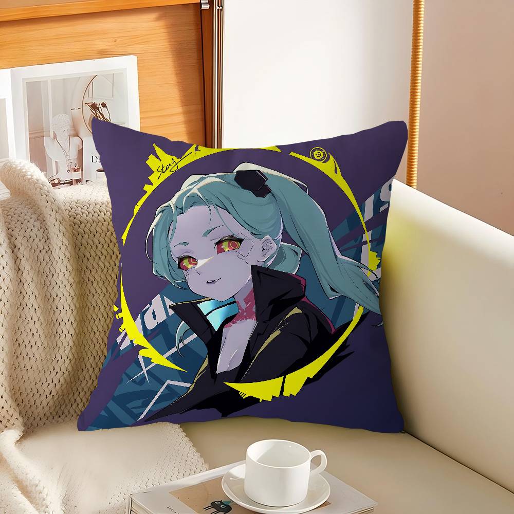 Аниме Р-Ребекка К-Киберпанк Персонализированная Наволочка Пылезащитный Чехол Спальня Дети Вечеринка Украшение Наволочка День Рождения Детский Подарок 16x16Inch