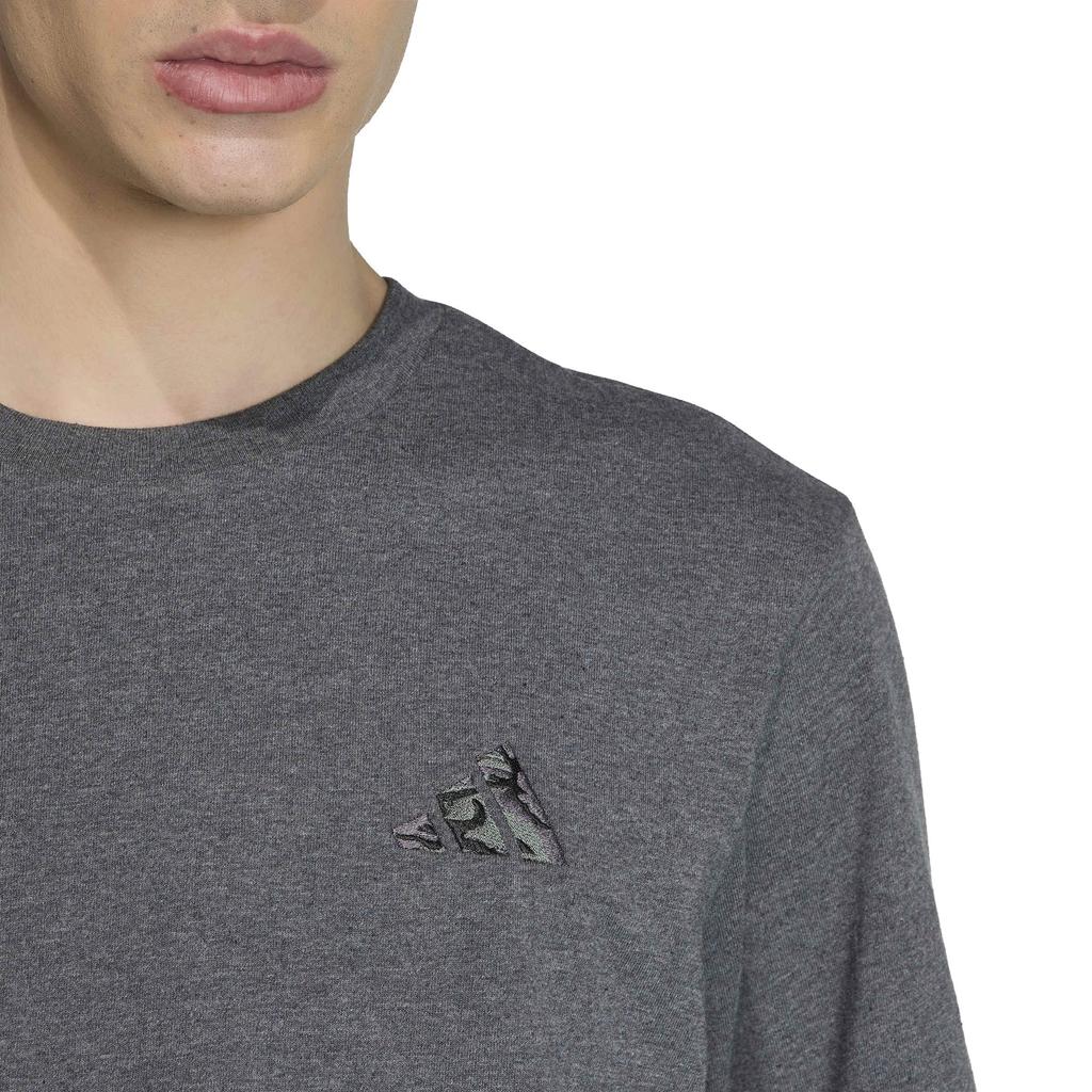 Camo EMB LG T MLW68 Dark Grey Heather L [Adidas] Short-Sleeve T-Shirt Men's (KC7159)