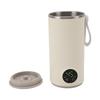Tragbarer Milchwärmer und Mixer, Elektrischer Milchschaumer, Schnelles Aufheizen, Automatische Abschaltung, Integrierter rotierender Rührer, für Kaffee-Milch, Kabellos, 400 ml, Warm