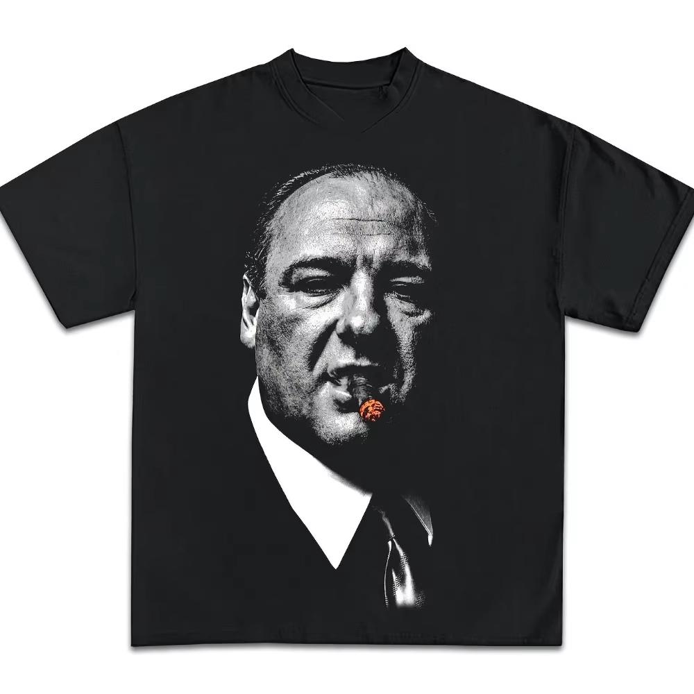 2026 Summer New Design Tony Soprano Pattern HighQuality FashionSafe Comfortable Mens Printed Roundneck TShirt S