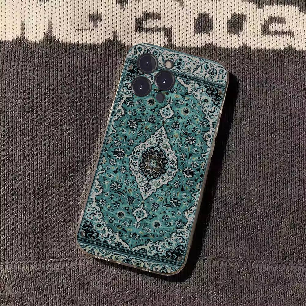 Persian Carpet Floral Pattern Phone Case for iPhone 11Pro 13 12 11 Pro Max 16e 17 Air 16 15 14 Plus 11ProMax