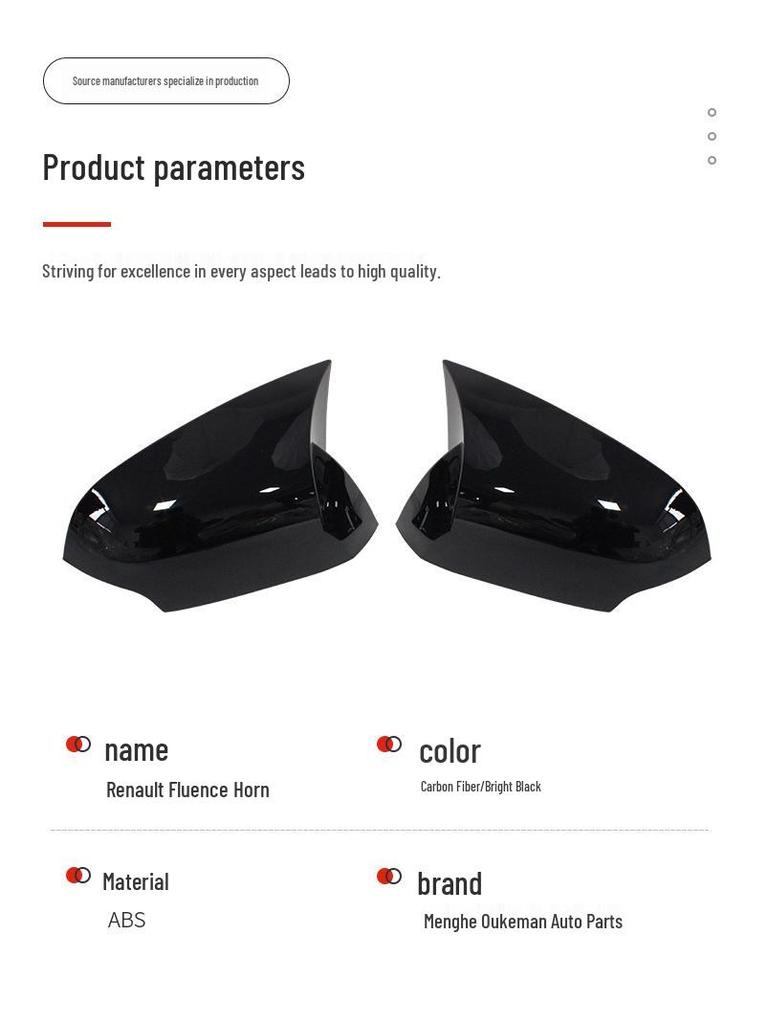 Renault Fluence Megane 3 Rückspiegelabdeckung Schale aus Kohlefaser