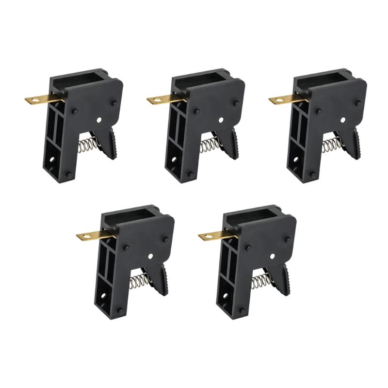 

5Pcs LED Lamp Spring Press Clip Quick Terminal Brass Alligator Clip High Current 50A Motor Test Clip Quick Wiring Post чорний