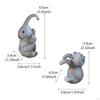 2 Pieces Elephant Flower Pot Hugger Miniature Figurines Decorative Mini Statues Animal Sculptures