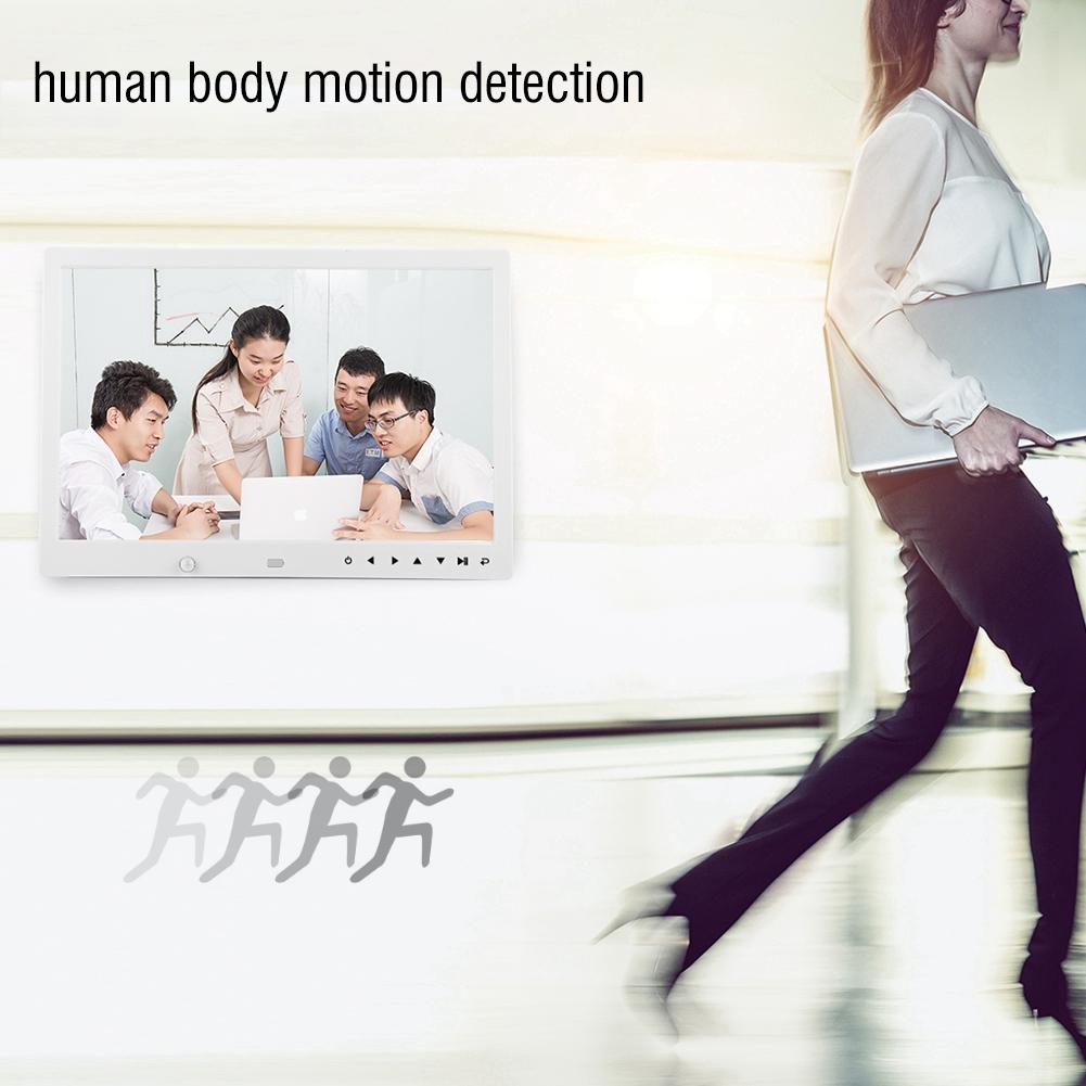 13" HD Wielofunkcyjna Ramka Cyfrowa z Detekcją Ruchu Odtwarzacz Muzyki i Filmów (WhitE )