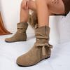 New Tassel Boots for Women Retro Gothic Trend Women Boots Chelsea Mid Heels Motorcycle Boots Women Fashion Knee High Botas