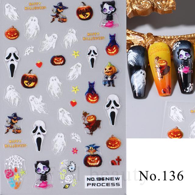 Nail Art Stickers Autumn Maple Leaf Sunflower Flower Elk Adhesive Nail Stickers