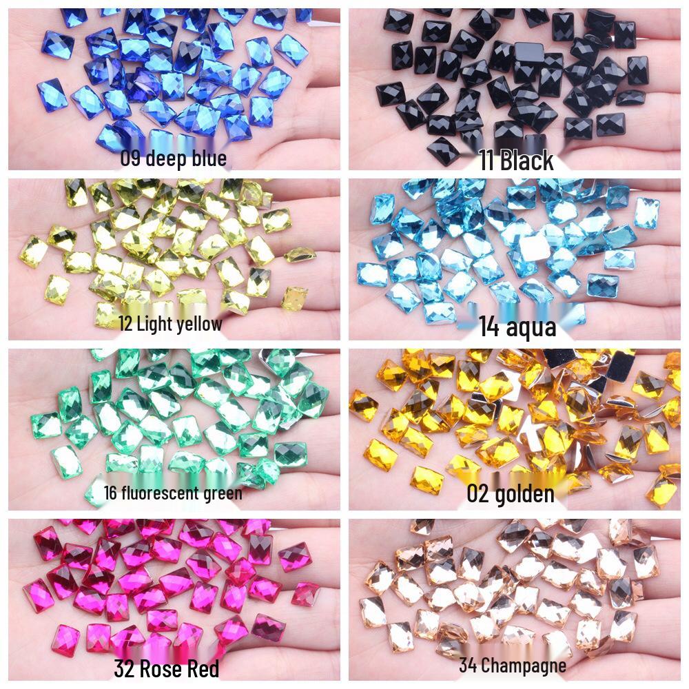 6x8mm Multicolor Flat Globe Rectangular Accessories for DIY Phone Beautification