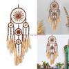 Elegant Macrames Dreamcatchers with Pampas Grass and Wooden Beads Wall Hanging Ornament for Living Room Bedroom Decors