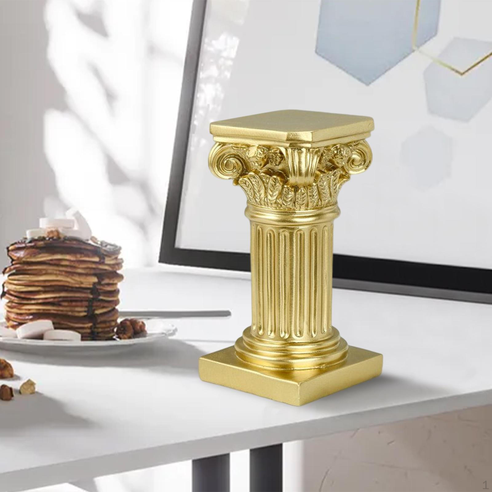 Creative Roman Column Statue Candle Holder Stand Resin Pillar Miniature Figurine Pedestal for