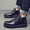 Fashion Comfortable High Top Shoes Fashionable Metal Buckle Ankle Boots Sneakers Casual Leather Male Chelsea Boots Business Mens Botas