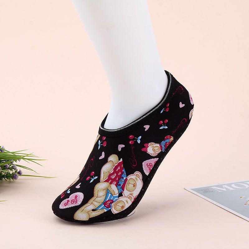 Șosete de interior de catifea antiderapante pentru femei - Groase, cu design imprimat pentru educația timpurie