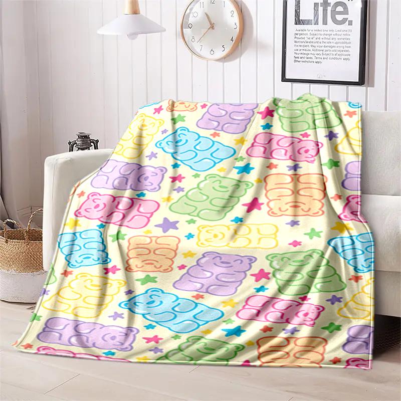 1PC Food Elements printed blanket, all season lightweight home office outdoor nap multifunctional blanket A2