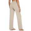 Women's Casual High-waisted Straight-leg Pants, Loose Pocket Yoga Pants
