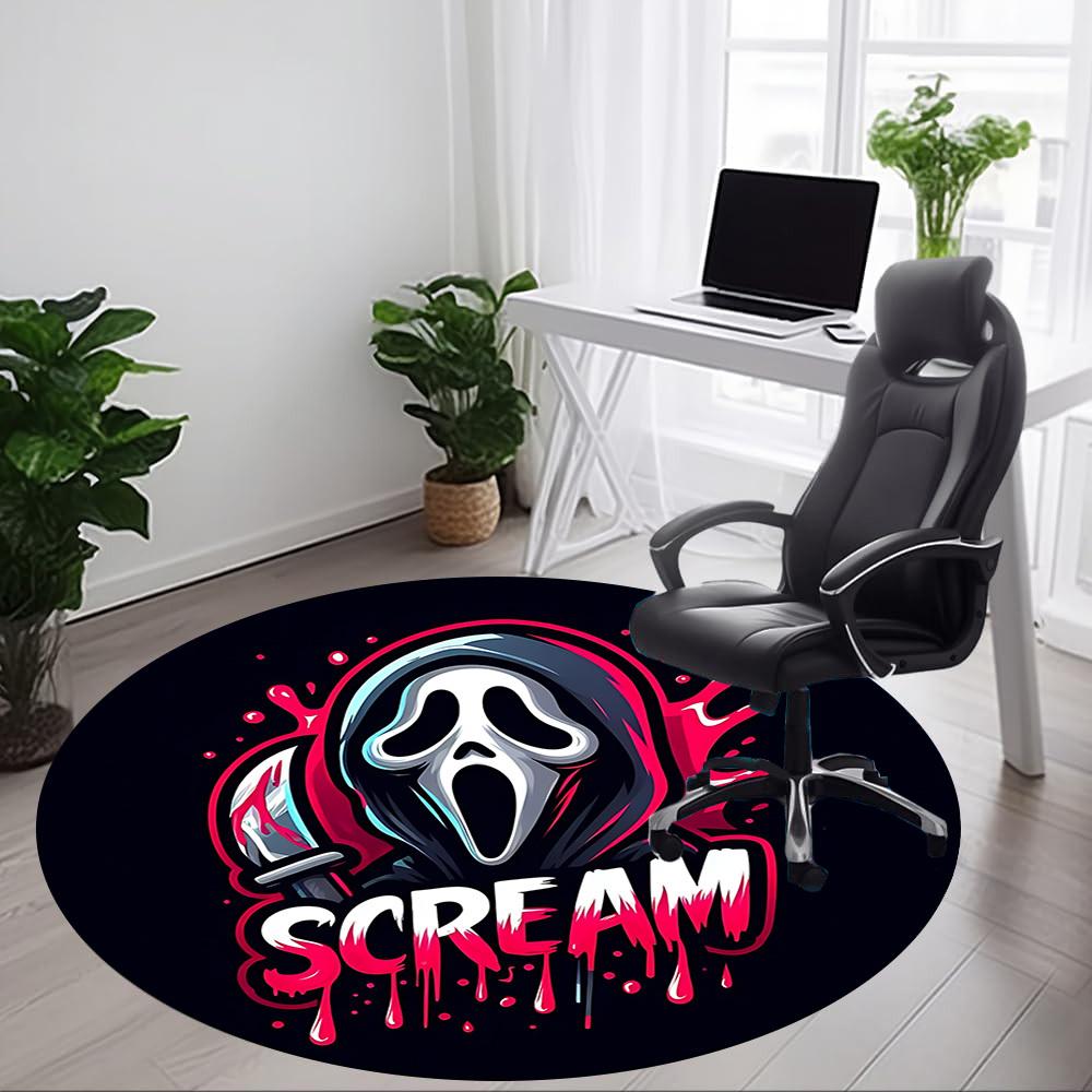 1pc Scream MaskChair Carpet for Office, Non-slip, Soft and Durable Office Rug for Interior Decoration, Perfect for Office yy250925076
