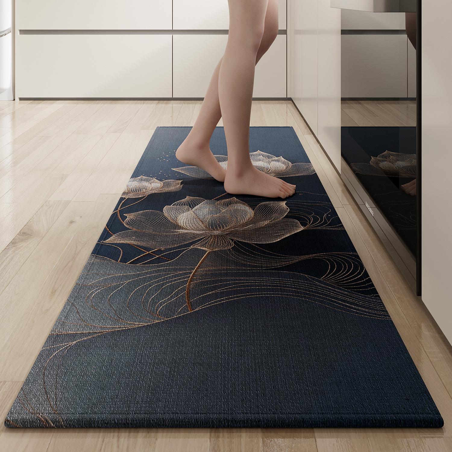 European-style Long Kitchen Floor Mat Double-Sided Non-Slip Super Absorbent Water & Oil No Washing Needed Home Decor Rug